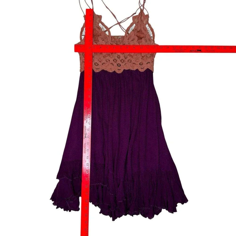 Free People Adella Dress Small Pink Boho Festival Goth Fairy Whimsy Romantic‎